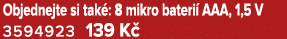 Objednejte si tak : 8 mikro bateri AAA, 1,5 V 3594923 139 K 