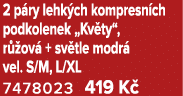 2 p ry lehk ch kompresn ch podkolenek „Kv ty“, r ov  + sv tle modr  vel. S/M, L/XL 7478023 419 K 