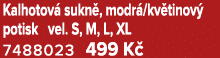 Kalhotov sukn , modr /kv tinov  potisk vel. S, M, L, XL 7488023 499 K  
